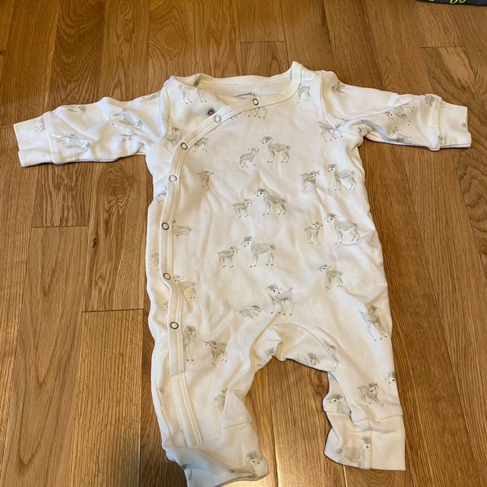 Pehr footie onesie - lamb print